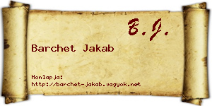 Barchet Jakab névjegykártya